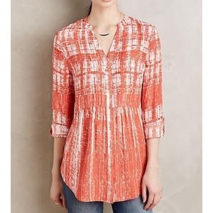Anthropology Maeve Orange Tunic Size 6